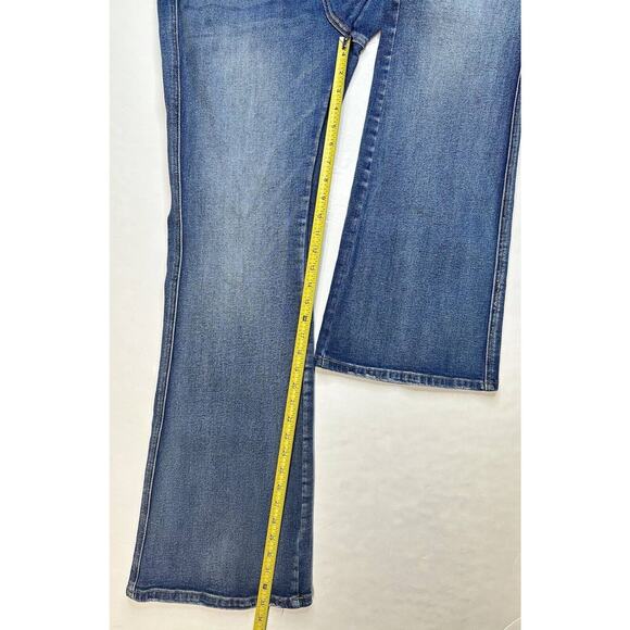 Kancan Luke High Rise Flare Jeans Womens 15/31 Blue Denim Medium Wash Distress - Picture 7 of 12